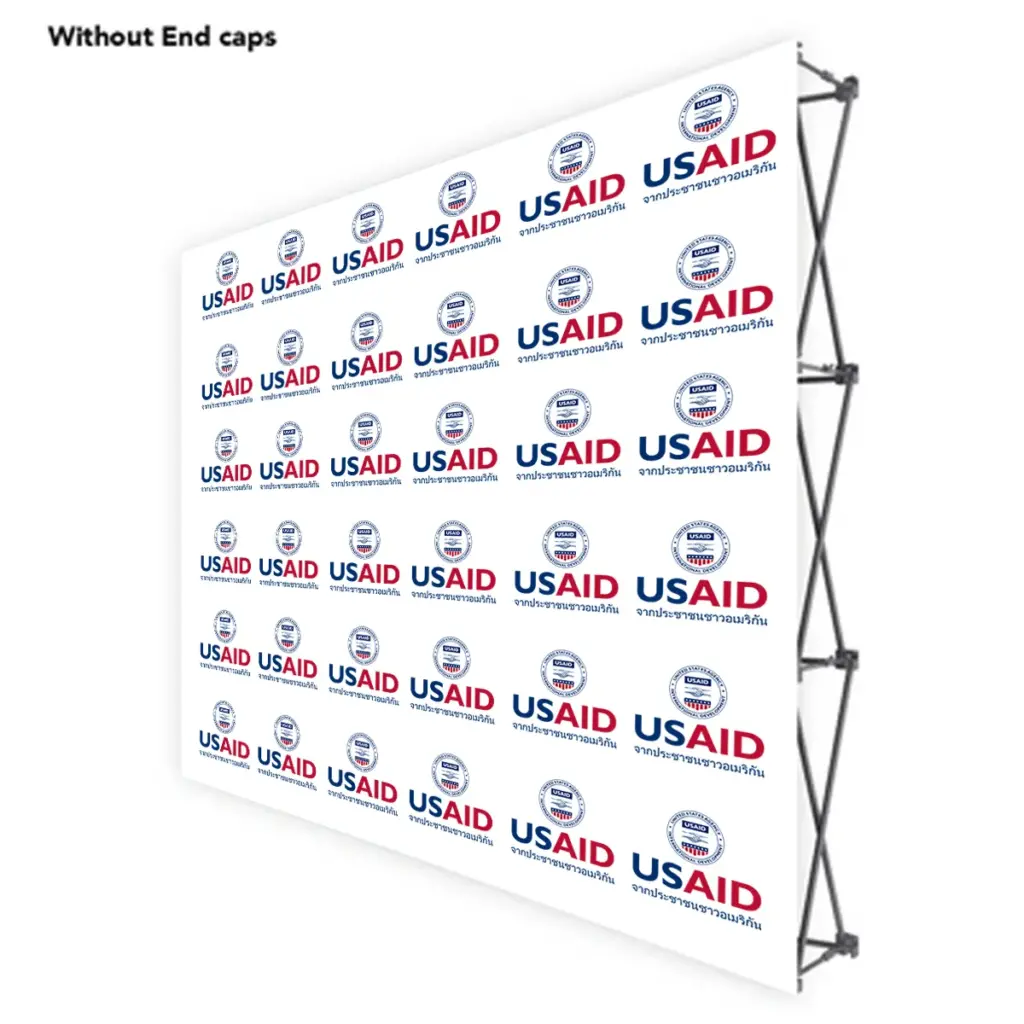 USAID Thai ONE CHOICE 8 Ft. Fabric Pop Up Display - 89"H Straight Graphic Package
