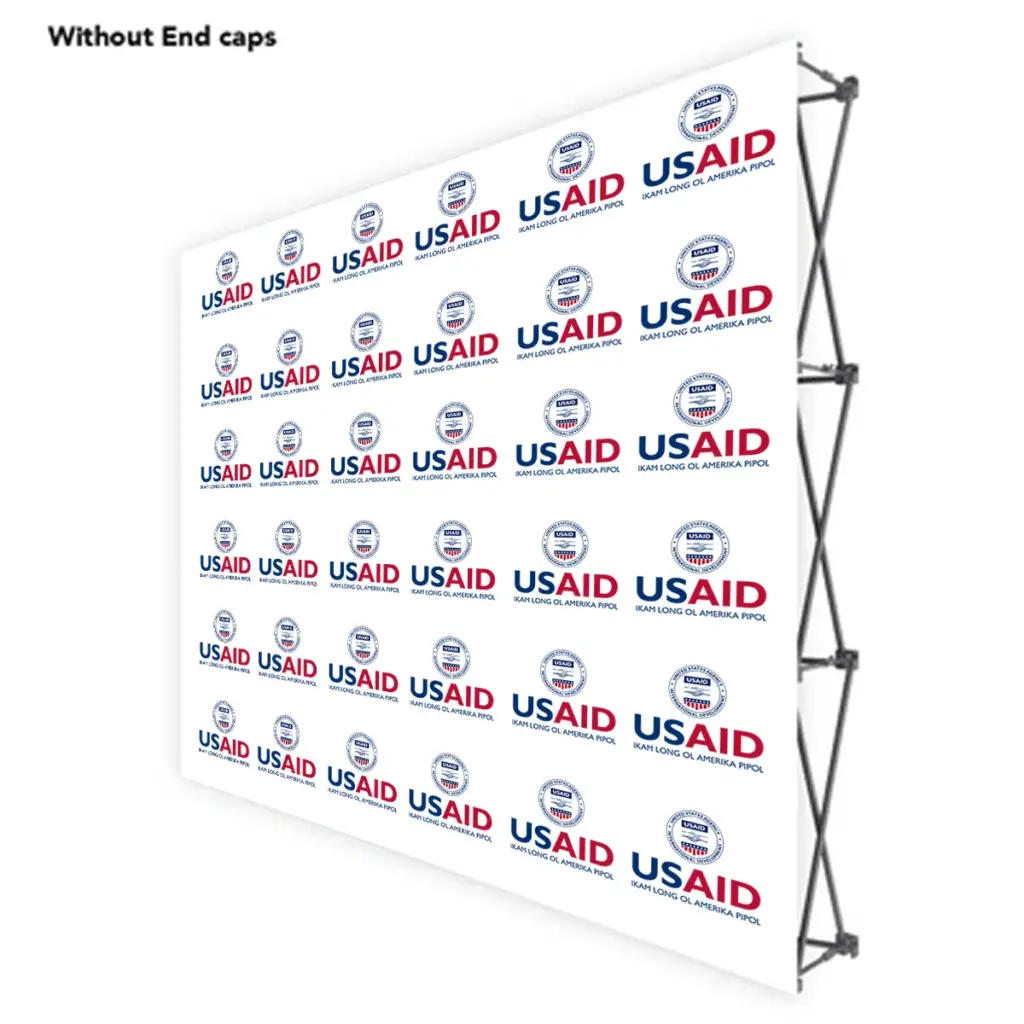 USAID Tok Pisin ONE CHOICE 8 Ft. Fabric Pop Up Display - 89"H Straight Graphic Package
