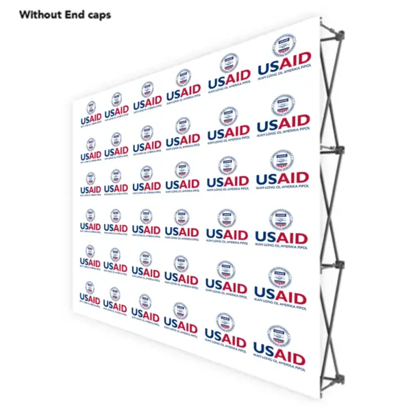 USAID Tok Pisin ONE CHOICE 8 Ft. Fabric Pop Up Display - 89"H Straight Graphic Package