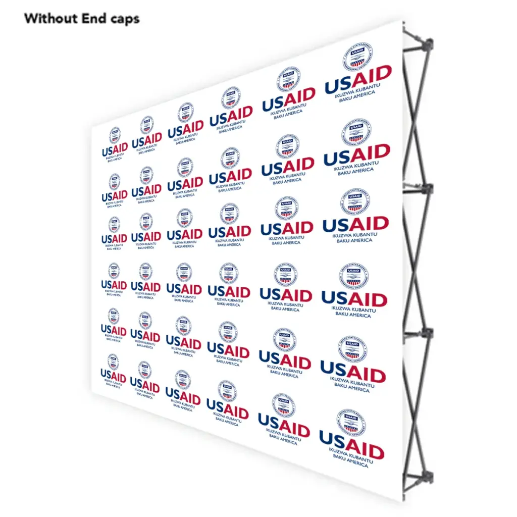 USAID Tonga ONE CHOICE 8 Ft. Fabric Pop Up Display - 89"H Straight Graphic Package