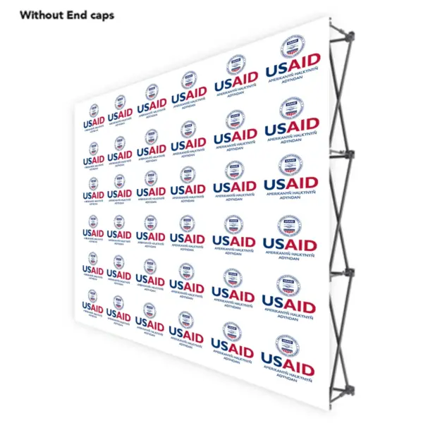USAID Turkmen ONE CHOICE 8 Ft. Fabric Pop Up Display - 89"H Straight Graphic Package