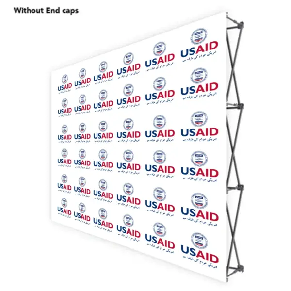USAID Urdu ONE CHOICE 8 Ft. Fabric Pop Up Display - 89"H Straight Graphic Package