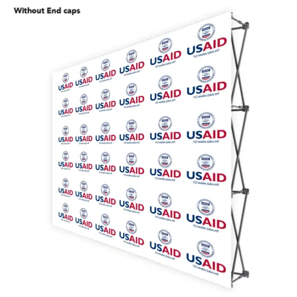 USAID Vietnamese ONE CHOICE 8 Ft. Fabric Pop Up Display - 89"H Straight Graphic Package