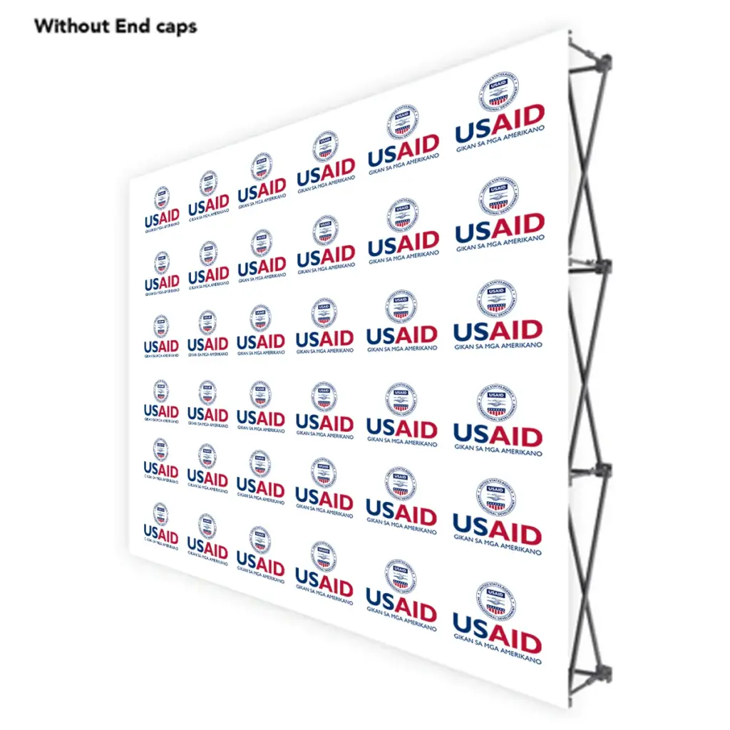 USAID Cebuano ONE CHOICE 8 Ft. Fabric Pop Up Display - 89"H Straight Graphic Package