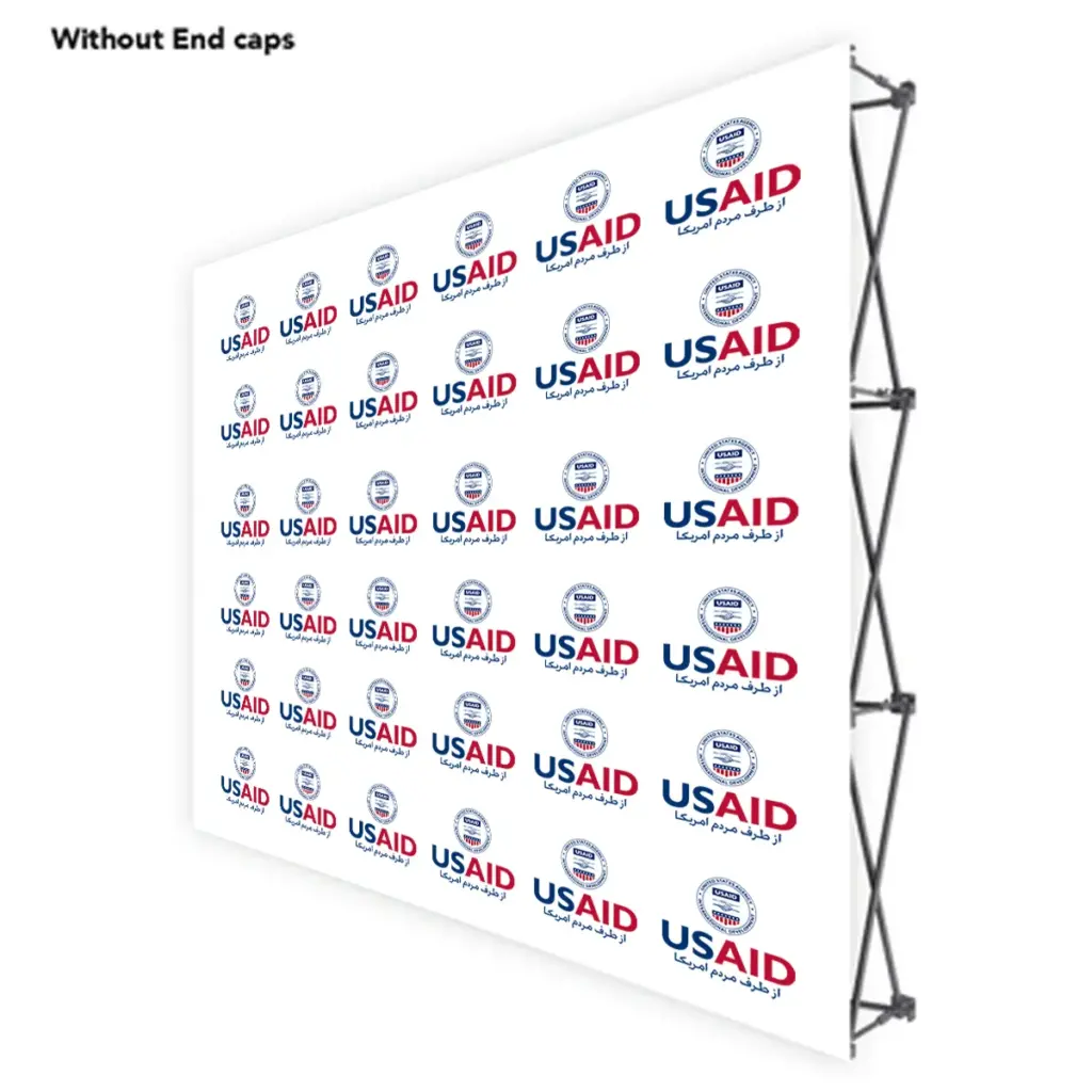 USAID Dari ONE CHOICE 8 Ft. Fabric Pop Up Display - 89"H Straight Graphic Package