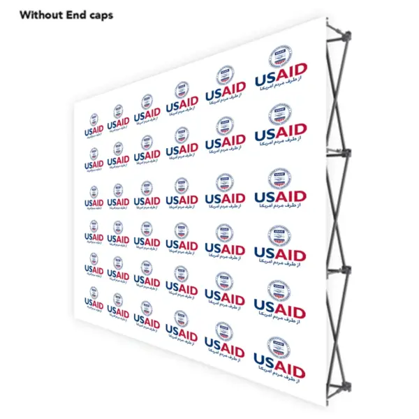 USAID Dari ONE CHOICE 8 Ft. Fabric Pop Up Display - 89"H Straight Graphic Package