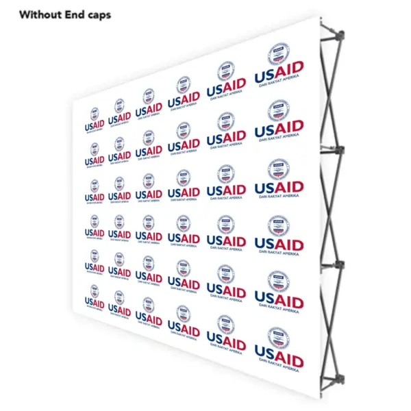 USAID Bahasa Indonesia ONE CHOICE 8 Ft. Fabric Pop Up Display - 89"H Straight Graphic Package