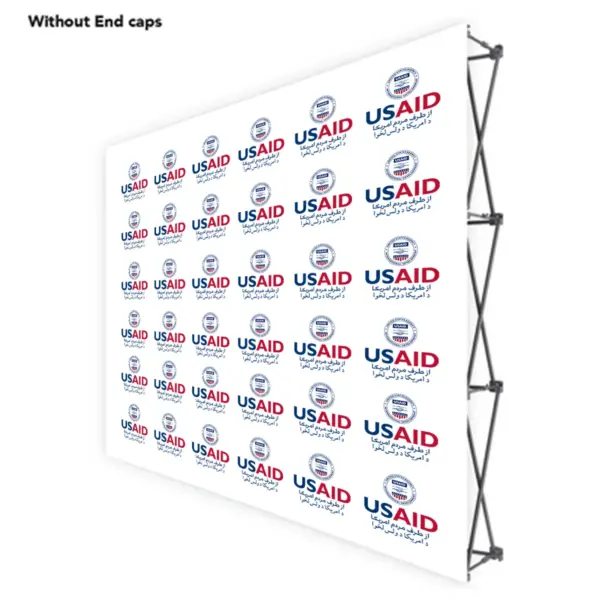 USAID Dari Pashto ONE CHOICE 8 Ft. Fabric Pop Up Display - 89"H Straight Graphic Package