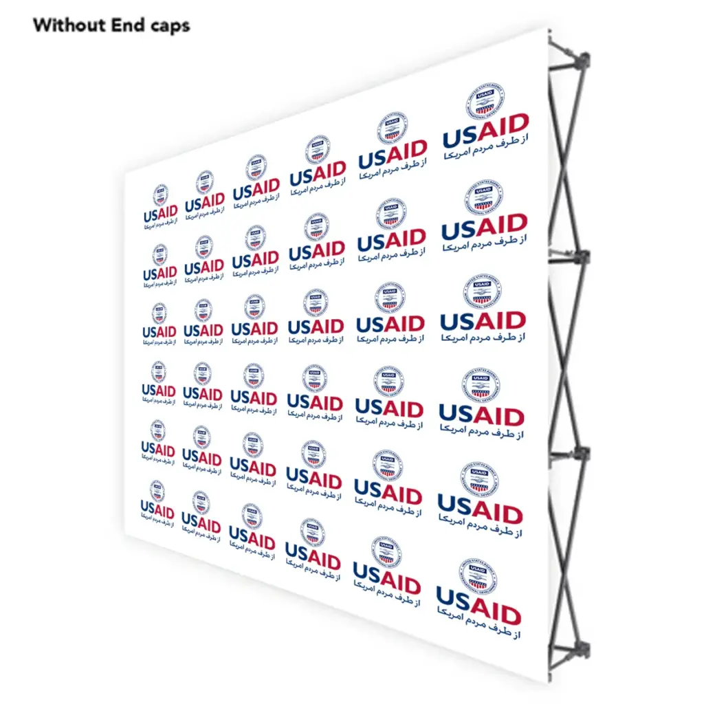 USAID Farsi ONE CHOICE 8 Ft. Fabric Pop Up Display - 89"H Straight Graphic Package