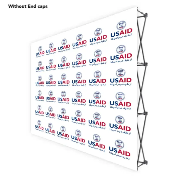 USAID Farsi ONE CHOICE 8 Ft. Fabric Pop Up Display - 89"H Straight Graphic Package