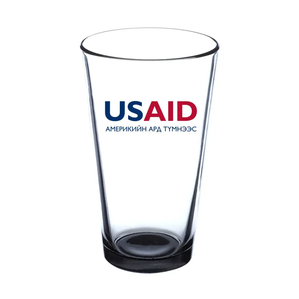 USAID Mongolian - 16 oz. Imported Pint Glasses