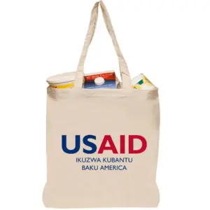 USAID Tonga - Natural Cotton Fiber Tote Bags (14.5"x16")