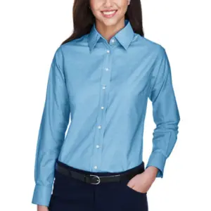 USAID Bicolano Harriton Ladies Long-Sleeve Oxford with Stain-Release