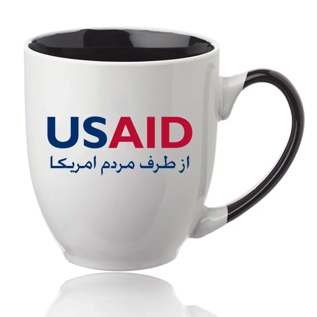 USAID Farsi - 16 Oz. Miami Two-Tone Bistro Mugs