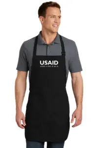 USAID Hindi - Embroidered Port Authority Full Length Apron w/Pouch Pocket