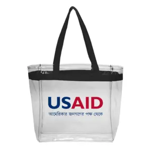 USAID Bangla - Color Handles Clear Plastic Tote Bags