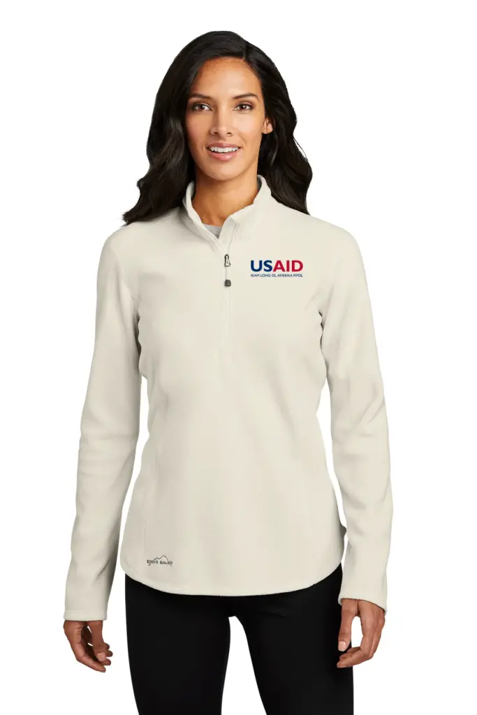 USAID Tok Pisin Eddie Bauer Ladies 1/2 Zip Microfleece Jacket
