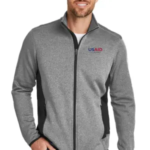 USAID Korean - Eddie Bauer Men's Full-Zip Heather Stretch Fleece Jacket