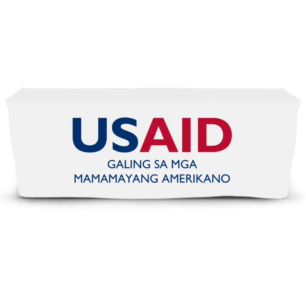 USAID Filipino - 6' Fitted Dye Sub Tablecloth  White