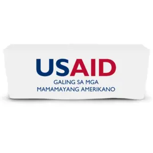 USAID Filipino - 6' Fitted Dye Sub Tablecloth  White