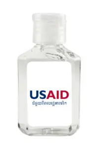 USAID Khmer - Antibacterial Hand Sanitizer Gel on White Label