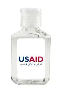 USAID Urdu - Antibacterial Hand Sanitizer Gel on White Label