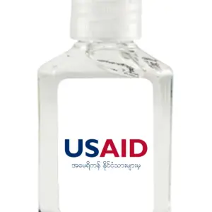 USAID Burmese - Antibacterial Hand Sanitizer Gel on White Label
