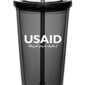 USAID Dari - 20 Oz. Double Wall Acrylic Bottles w/Straws