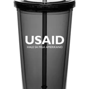 USAID Bicolano - 20 Oz. Double Wall Acrylic Bottles w/Straws