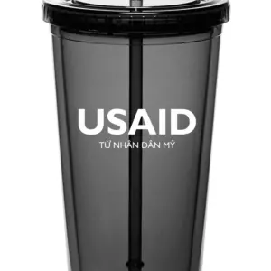 USAID Vietnamese - 20 Oz. Double Wall Acrylic Bottles w/Straws