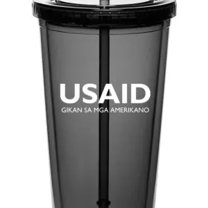 USAID Cebuano - 20 Oz. Double Wall Acrylic Bottles w/Straws