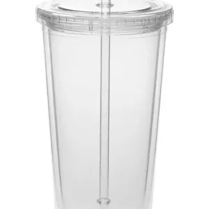 USAID Tonga - 20 Oz. Double Wall Acrylic Bottles w/Straws