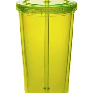 USAID Khmer - 20 Oz. Double Wall Acrylic Bottles w/Straws