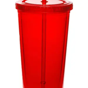 USAID Khmer - 20 Oz. Double Wall Acrylic Bottles w/Straws