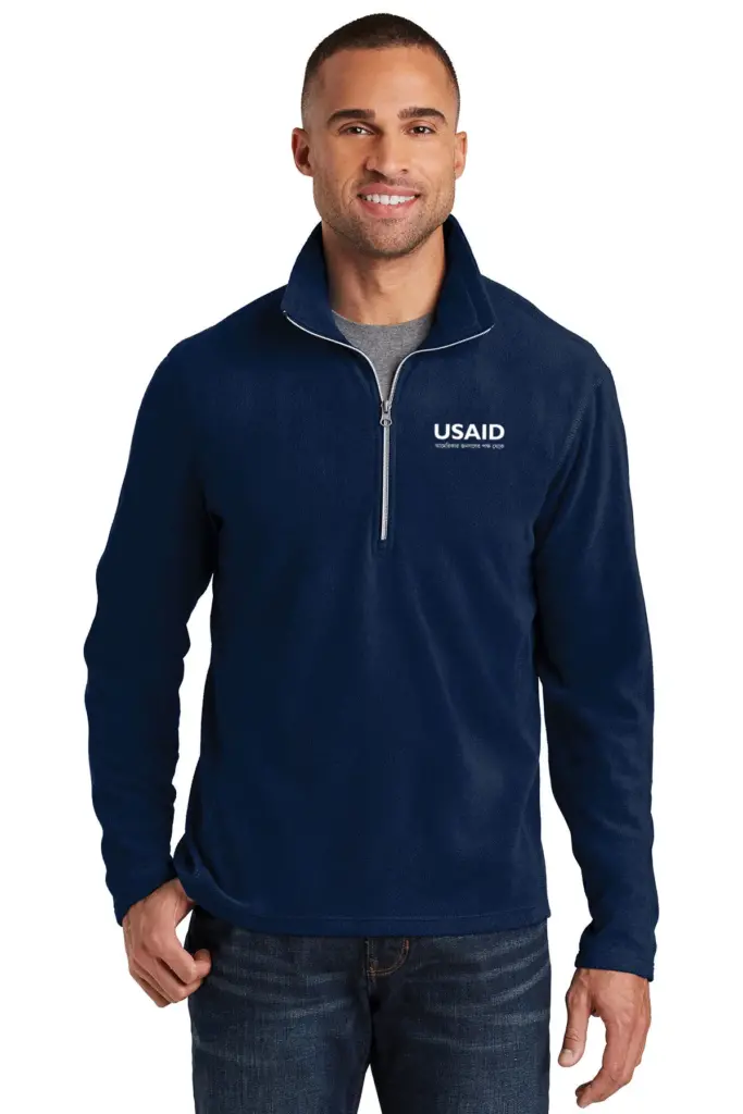 USAID Bangla - Port Authority Men's Microfleece 1/2-Zip Pullover Sweater