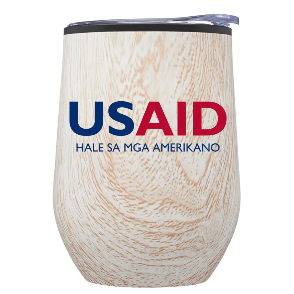 USAID Bicolano - 12 Oz. Palmera Stemless Wine Tumbler w/Lid