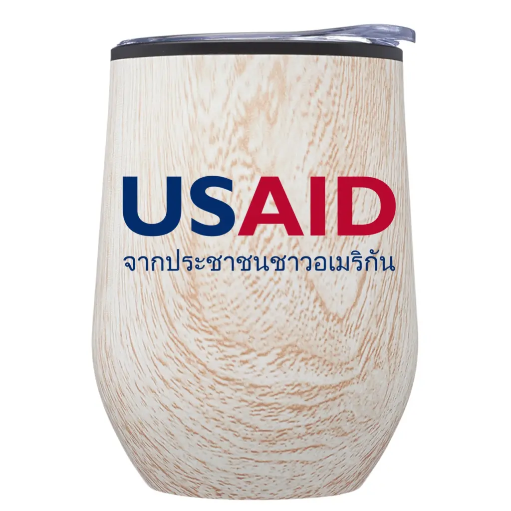 USAID Thai - 12 Oz. Palmera Stemless Wine Tumbler w/Lid