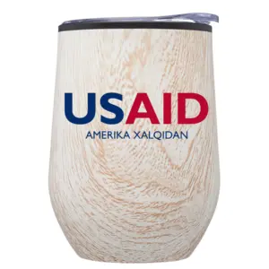 USAID Uzbek - 12 Oz. Palmera Stemless Wine Tumbler w/Lid