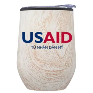 USAID Vietnamese - 12 Oz. Palmera Stemless Wine Tumbler w/Lid