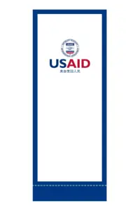 USAID Mandarin Econo 24" Small Table Top Retractable Banner - Full Color