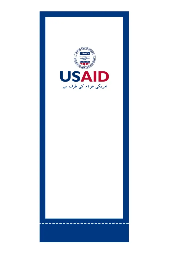 USAID Urdu Econo 24" Small Table Top Retractable Banner - Full Color