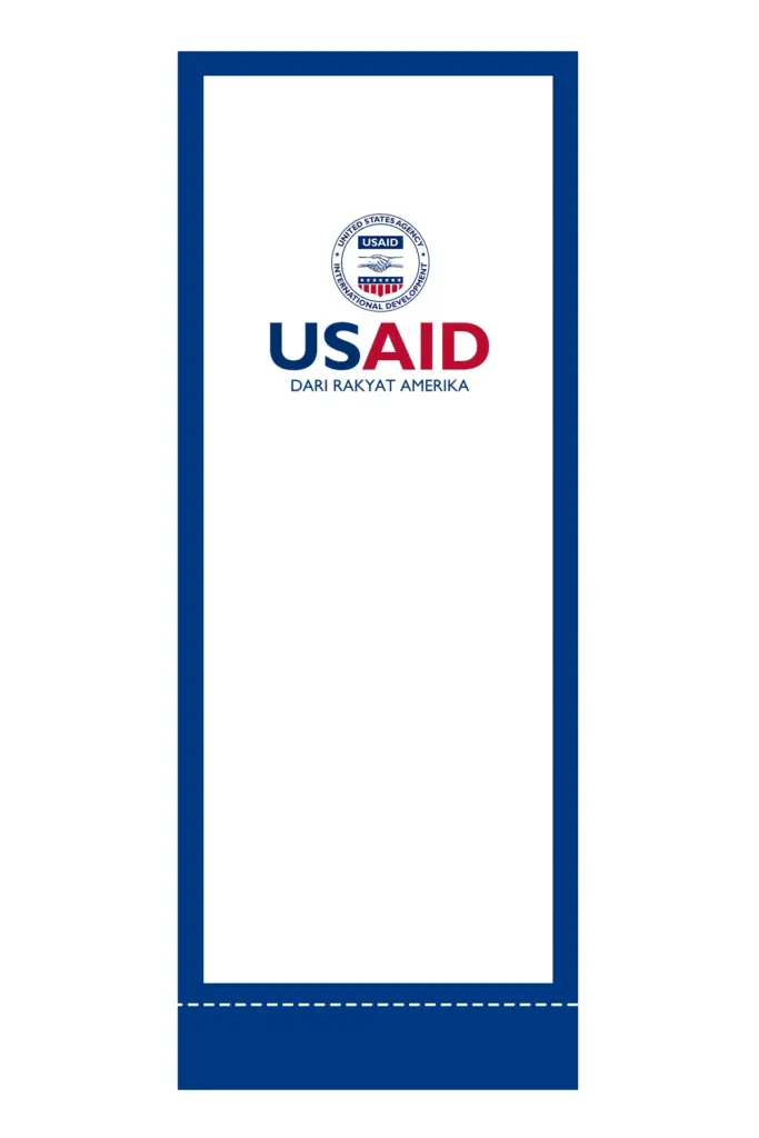 USAID Bahasa Indonesia Econo 24" Small Table Top Retractable Banner - Full Color