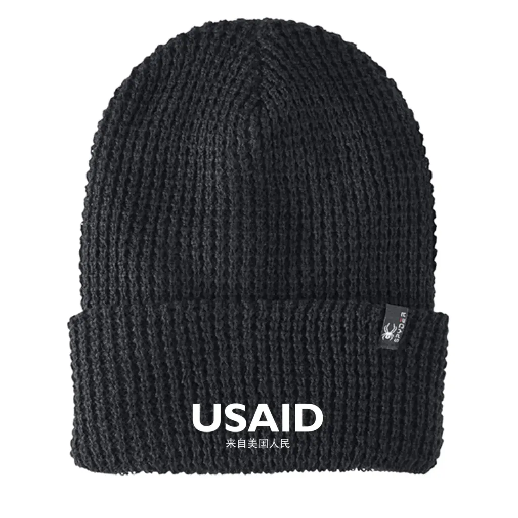 USAID Mandarin - Embroidered SPYDER Adult Vertex Knit Beanie