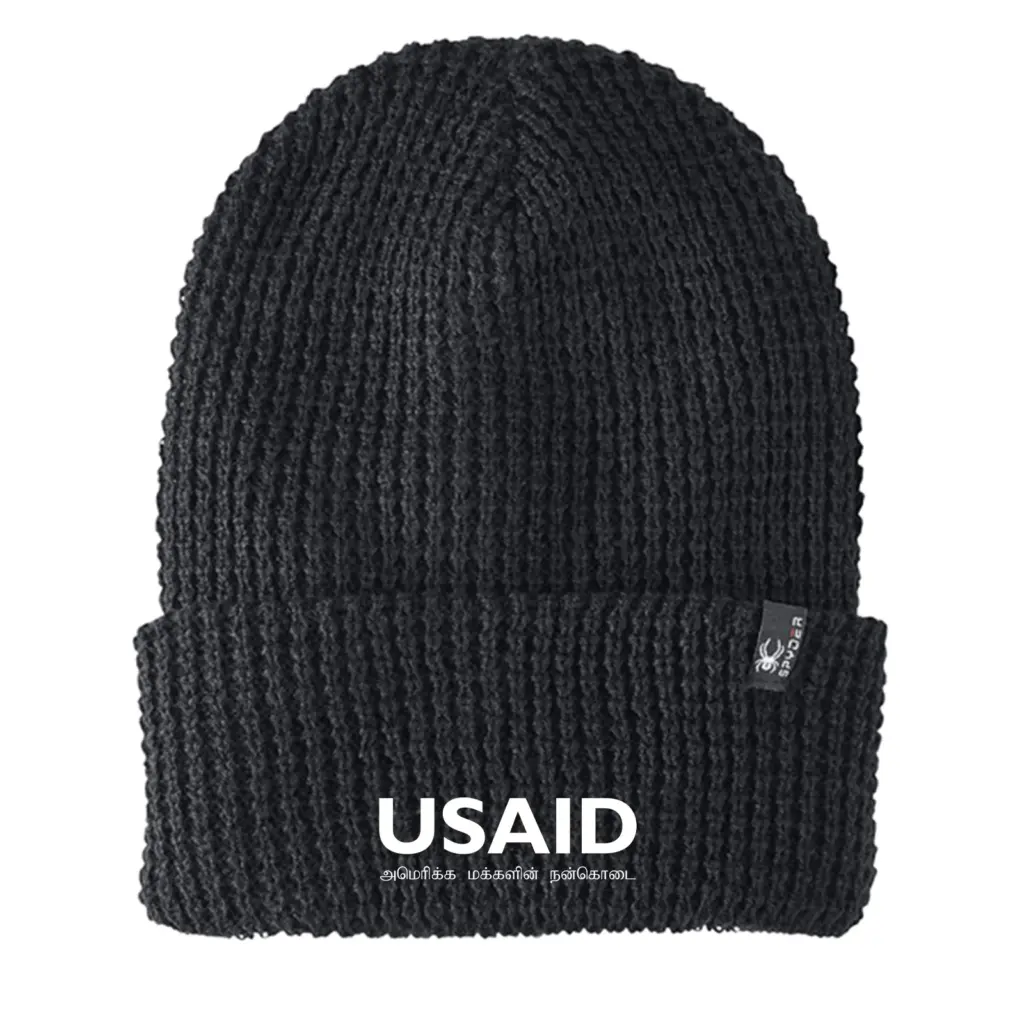 USAID Tamil - Embroidered SPYDER Adult Vertex Knit Beanie
