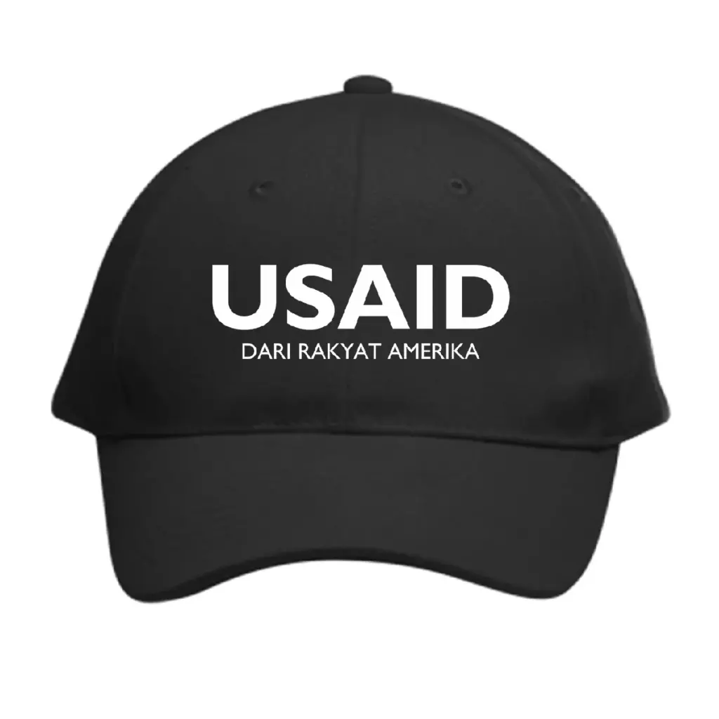 USAID Bahasa Indonesia - Embroidered 6 Panel Buckle Baseball Caps (Min 12 pcs)