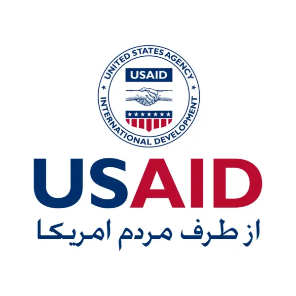 USAID Farsi Decal on White Vinyl Material w/Lamination for Extended Outdoor Use