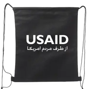 USAID Farsi - Non-Woven Drawstring Backpacks (14.5"x17.5")