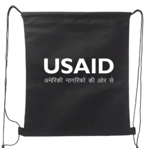 USAID Hindi - Non-Woven Drawstring Backpacks (14.5"x17.5")