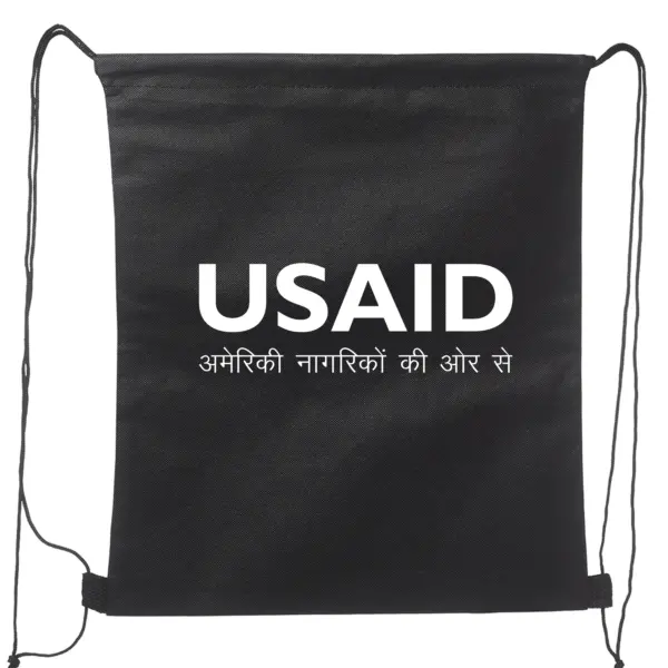 USAID Hindi - Non-Woven Drawstring Backpacks (14.5"x17.5")