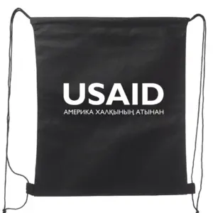 USAID Kazakh - Non-Woven Drawstring Backpacks (14.5"x17.5")